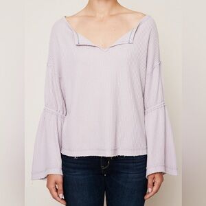 We The Free People Dahlia Bell Sleeve Top in Lavender - Size XS